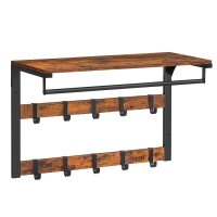 VASAGLE Wandgarderobe braun Holz 10 Haken 65,0 x 42,0 cm,...