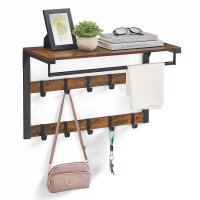 VASAGLE Wandgarderobe braun Holz 10 Haken 65,0 x 42,0 cm,...