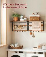 VASAGLE Wandgarderobe braun Holz 10 Haken 65,0 x 42,0 cm, 1 St.