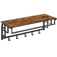 VASAGLE Wandgarderobe braun Holz 5 Haken 80,0 x 27,0 cm,...