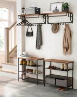 VASAGLE Wandgarderobe braun Holz 5 Haken 80,0 x 27,0 cm, 1 St.
