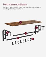 VASAGLE Wandgarderobe braun Holz 5 Haken 80,0 x 27,0 cm, 1 St.