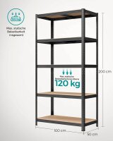 SONGMICS Schwerlastregal GLR050B01 schwarz 100,0 x 50,0 x 200,0 cm