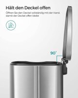 SONGMICS Mülleimer 50,0 l silber, 1 St.
