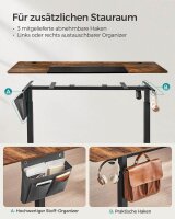 SONGMICS elektrisch höhenverstellbarer Schreibtisch braun rechteckig, C-Fuß-Gestell schwarz 120,0 x 60,0 cm