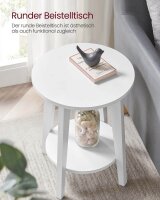 VASAGLE Beistelltisch rund Spanplatte weiß 40,0 x 40,0 x 50,7 cm, 1 St.