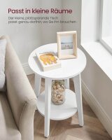 VASAGLE Beistelltisch rund Spanplatte weiß 40,0 x 40,0 x 50,7 cm, 1 St.