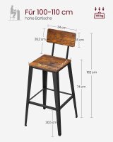 VASAGLE Barhocker LBC078B01 braun, 2 St.