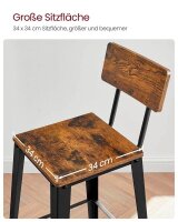 VASAGLE Barhocker LBC078B01 braun, 2 St.