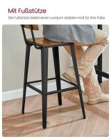 VASAGLE Barhocker LBC078B01 braun, 2 St.