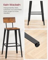 VASAGLE Barhocker LBC078B01 braun, 2 St.