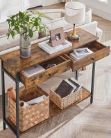 VASAGLE Konsolentisch rechteckig Spanplatte braun 100,0 x 30,0 x 80,0 cm, 1 St.