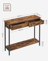VASAGLE Konsolentisch rechteckig Spanplatte braun 100,0 x 30,0 x 80,0 cm, 1 St.
