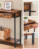 VASAGLE Konsolentisch rechteckig Spanplatte braun 100,0 x 30,0 x 80,0 cm, 1 St.