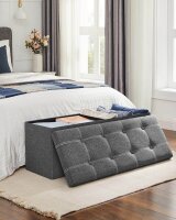 SONGMICS Sitztruhe LSF077G04V1 dunkelgrau Stoff 110,0 cm