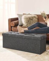 SONGMICS Sitztruhe LSF077G04V1 dunkelgrau Stoff 110,0 cm