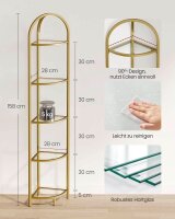 VASAGLE Eckregal gold 28,0 x 28,0 x 158,0 cm, 1 St.