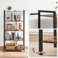 VASAGLE Bücherregal braun, schwarz 74,0 x 30,0 x 150,0 cm, 1 St.