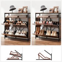 VASAGLE Schuhschrank, LBS803B01 braun 1 Fachboden 98,3 x 30,0 x 95,0 cm