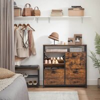 VASAGLE Schuhschrank, LBS803B01 braun 1 Fachboden 98,3 x 30,0 x 95,0 cm