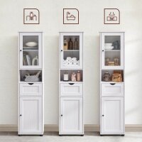 VASAGLE Badschrank weiß 40,0 x 30,0 x 165,0 cm