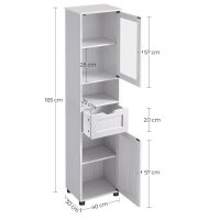 VASAGLE Badschrank weiß 40,0 x 30,0 x 165,0 cm