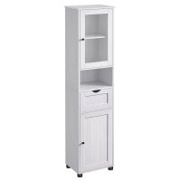 VASAGLE Badschrank weiß 40,0 x 30,0 x 165,0 cm