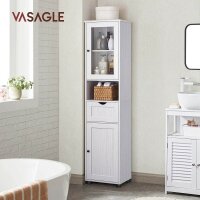 VASAGLE Badschrank weiß 40,0 x 30,0 x 165,0 cm