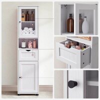 VASAGLE Badschrank weiß 40,0 x 30,0 x 165,0 cm