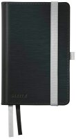 LEITZ Notizbuch DIN A6 kariert, satin schwarz Hardcover...