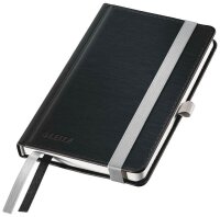 LEITZ Notizbuch DIN A6 kariert, satin schwarz Hardcover 160 Seiten, 1 St.