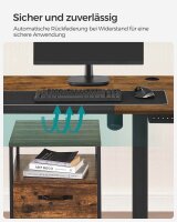 SONGMICS elektrisch höhenverstellbarer Schreibtisch braun rechteckig, C-Fuß-Gestell schwarz 140,0 x 60,0 cm