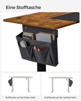 SONGMICS elektrisch höhenverstellbarer Schreibtisch braun rechteckig, C-Fuß-Gestell schwarz 140,0 x 60,0 cm