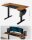 SONGMICS elektrisch höhenverstellbarer Schreibtisch braun rechteckig, C-Fuß-Gestell schwarz 140,0 x 60,0 cm