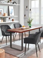 SONGMICS Sessel dunkelgrau schwarz Stoff 62,5 x 60,0 x...