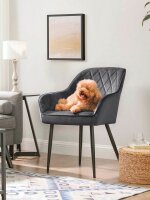 SONGMICS Sessel dunkelgrau schwarz Stoff 62,5 x 60,0 x 85,0 cm, 1 St.