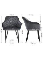 SONGMICS Sessel dunkelgrau schwarz Stoff 62,5 x 60,0 x 85,0 cm, 1 St.