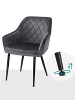 SONGMICS Sessel dunkelgrau schwarz Stoff 62,5 x 60,0 x 85,0 cm, 1 St.