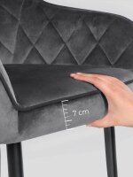 SONGMICS Sessel dunkelgrau schwarz Stoff 62,5 x 60,0 x 85,0 cm, 1 St.