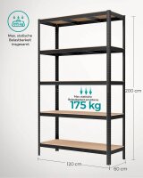 SONGMICS Schwerlastregal GLR060B01 schwarz 120,0 x 60,0 x 200,0 cm
