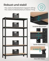 SONGMICS Schwerlastregal GLR060B01 schwarz 120,0 x 60,0 x 200,0 cm