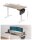 SONGMICS elektrisch höhenverstellbarer Schreibtisch greige rechteckig, C-Fuß-Gestell weiß 140,0 x 60,0 cm