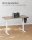 SONGMICS elektrisch höhenverstellbarer Schreibtisch greige rechteckig, C-Fuß-Gestell weiß 140,0 x 60,0 cm
