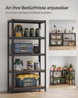 SONGMICS Schwerlastregal GLR040B11 schwarz, braun 90,0 x 40,0 x 180,0 cm