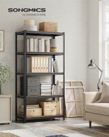 SONGMICS Schwerlastregal GLR050B11 schwarz, braun 100,0 x 50,0 x 200,0 cm