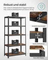 SONGMICS Schwerlastregal GLR050B11 schwarz, braun 100,0 x 50,0 x 200,0 cm