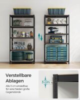 SONGMICS Schwerlastregal GLR050B11 schwarz, braun 100,0 x 50,0 x 200,0 cm