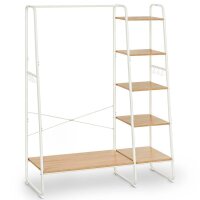 VASAGLE Kleiderständer weiß Holz 3 Haken 120,0...