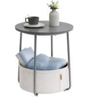 VASAGLE Beistelltisch rund Spanplatte grau 45,0 x 45,0 x...