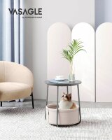 VASAGLE Beistelltisch rund Spanplatte grau 45,0 x 45,0 x...